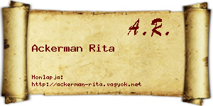 Ackerman Rita névjegykártya